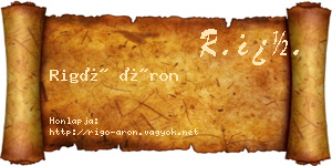 Rigó Áron névjegykártya